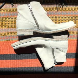 SHOTO Double Zip Chalk Low Boots size 36 1/2 EUC